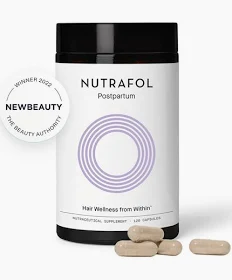 <p><span style="color: rgb(60, 86, 87); font-size: 16px">A daily hair growth supplement for postpartum women in the first year after giving birth or breastfeeding. OBGYN-developed and breastfeeding-friendly, our formula supports whole-body recovery through vital replenishment with ingredients like Theanine and Shatavari, DHA Omega-3s and Tocotrienol Complex, and Marine Collagen with Nettle and Apple.  </span><br><br><span style="color: rgb(60, 86, 87); font-size: 16px">Nutrafol Postpartum targets key root causes of postpartum thinning—physical and emotional stress, hormonal changes, and nutrient depletion—so that, with consistent daily use, you'll start to see thicker, fuller hair and less overall shedding.</span></p>